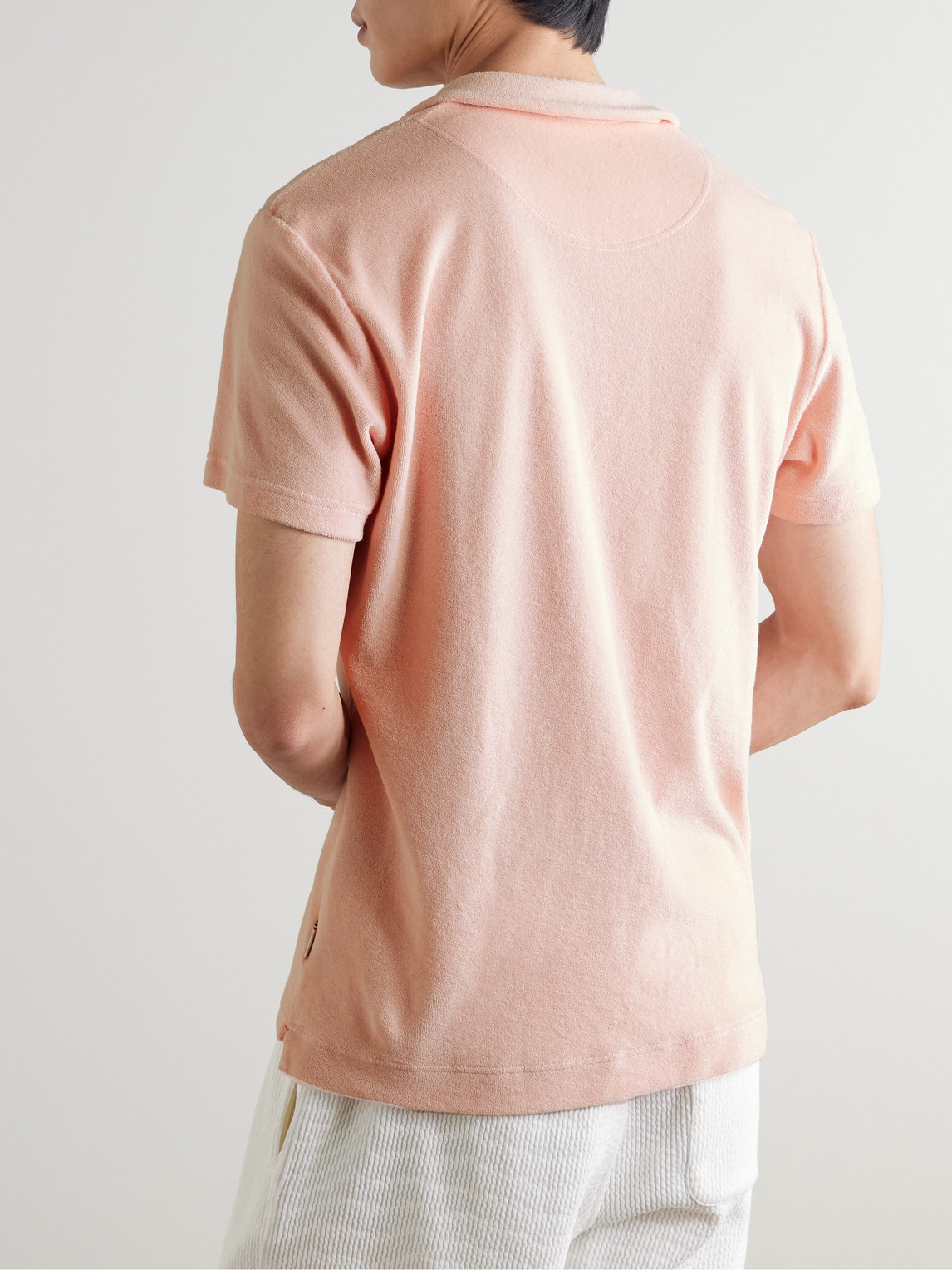 Orlebar Brown Organic Cotton-terry Polo Shirt In Pink