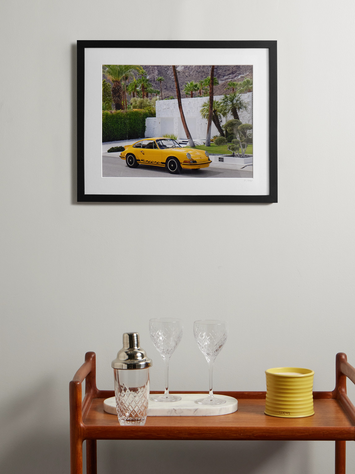 Framed 2024 Porsche CarreraPS in Palm Springs Print, 16" x 20" — 2