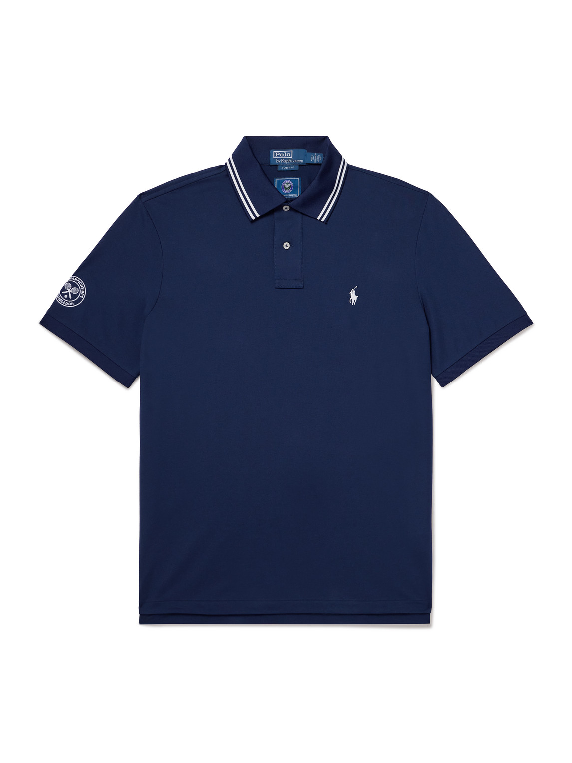 Polo Ralph Lauren Wimbledon Classic Fit Stretch Polo Shirt In Blue