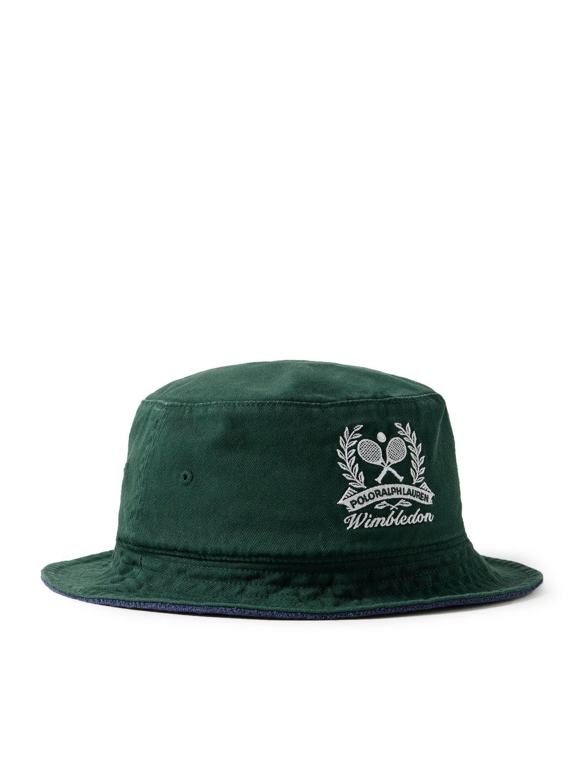 Polo Ralph Lauren Wimbledon Reversible Logo-embroidered Cotton-twill And Terry Bucket Hat