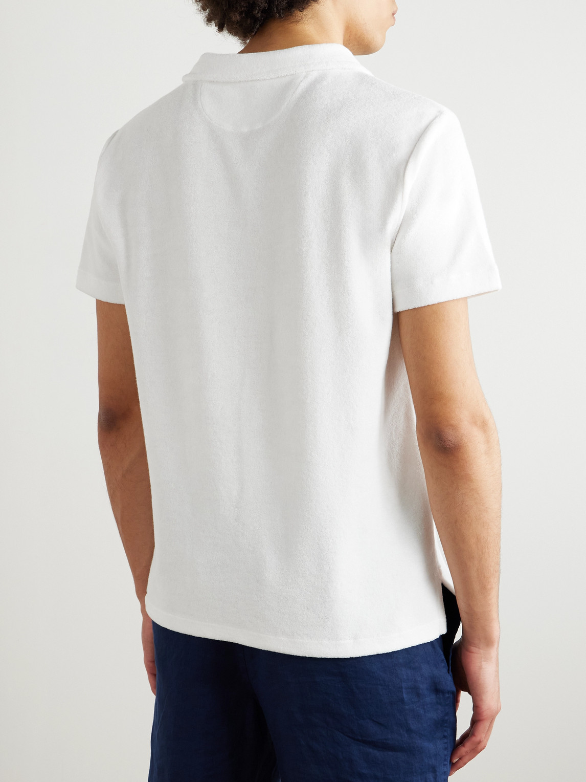 Polo Ralph Lauren Mm Ribbed Collar Straight Hem Polo In White