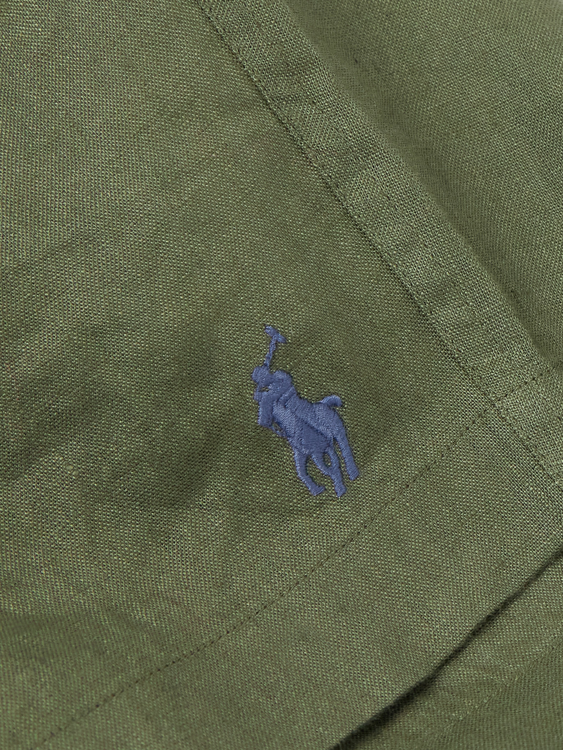 Polo Ralph Lauren Prepster Slim-fit Straight-leg Linen Drawstring Shorts In Green