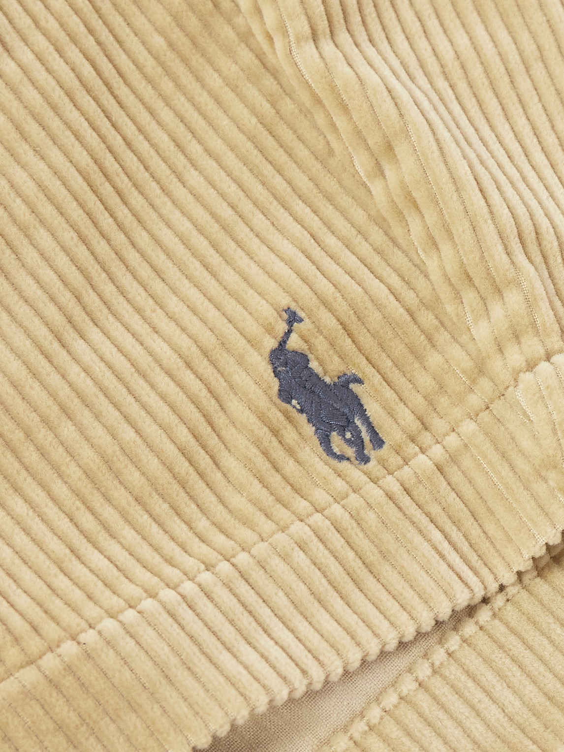 Polo Ralph Lauren Prepster Straight-leg Logo-embroidered Cotton-corduroy Drawstring Shorts In Neutrals