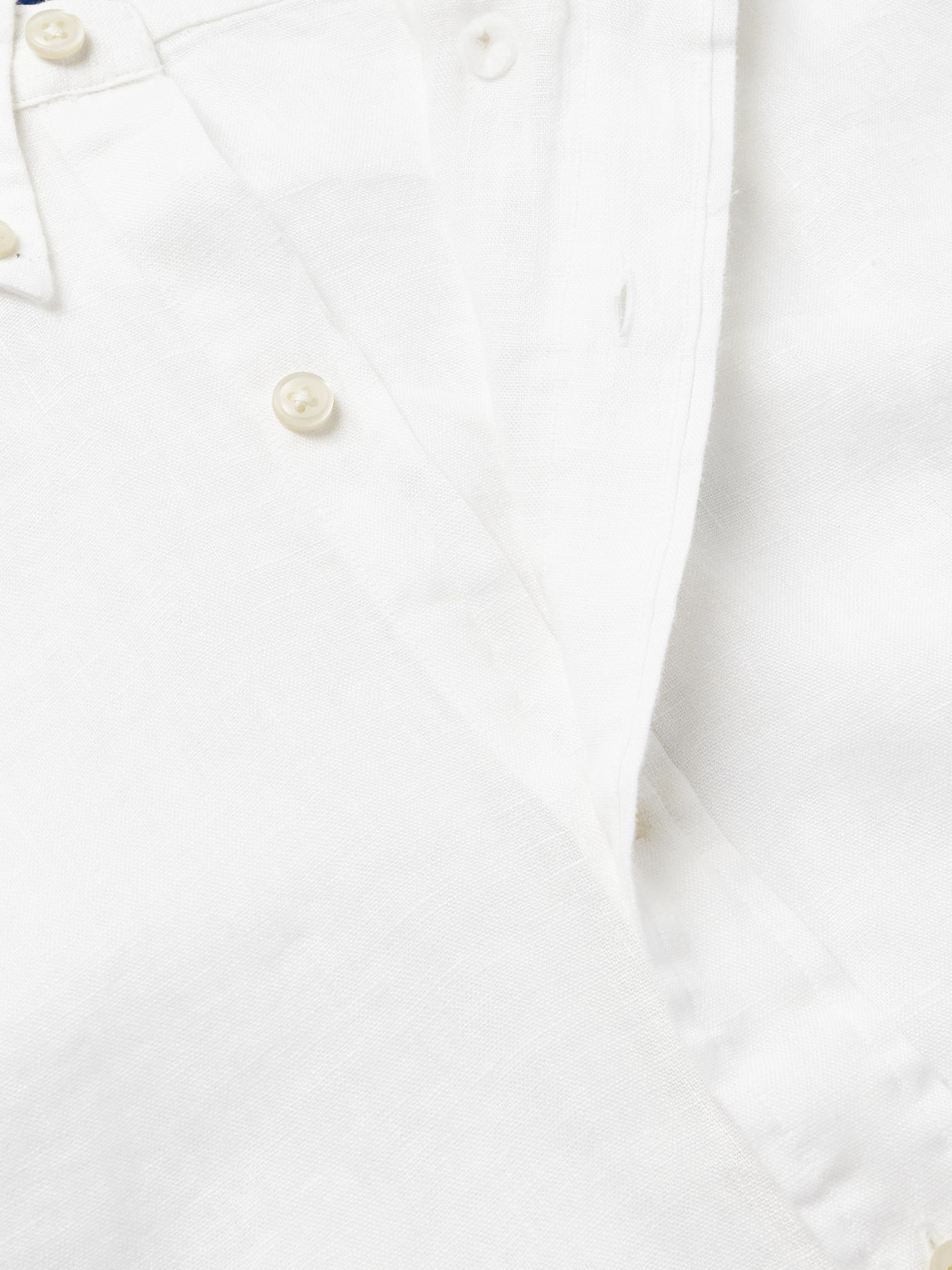 Polo Ralph Lauren Long-sleeve Button-up Shirt With Pointed Collar And Embroidered Logo In White