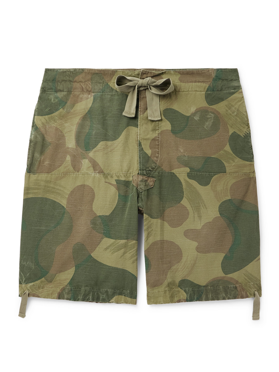 Polo Ralph Lauren Straight-leg Camouflage-print Cotton Drawstring Shorts In Green