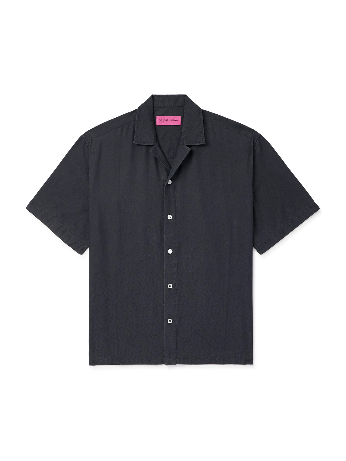 The Elder Statesman Camp-collar Cotton And Silk-blend Jacquard Shirt In Black