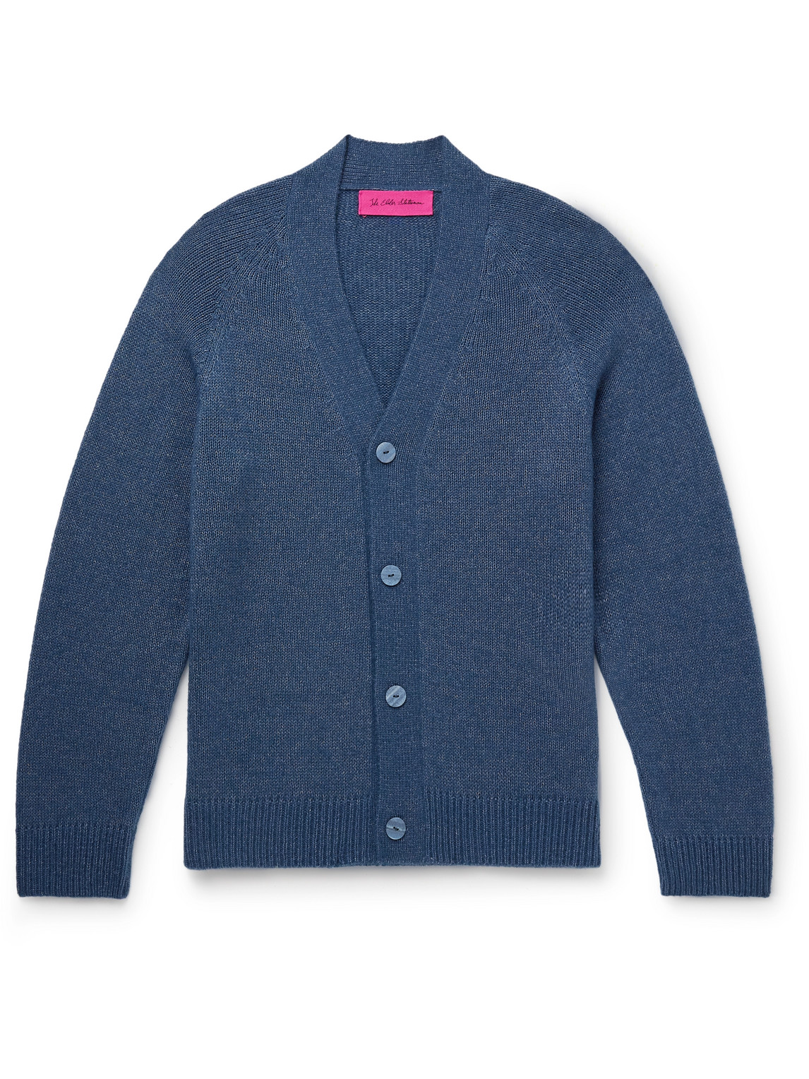 The Elder Statesman Nimbus Cashmere And Cotton-blend Cardigan In Blue