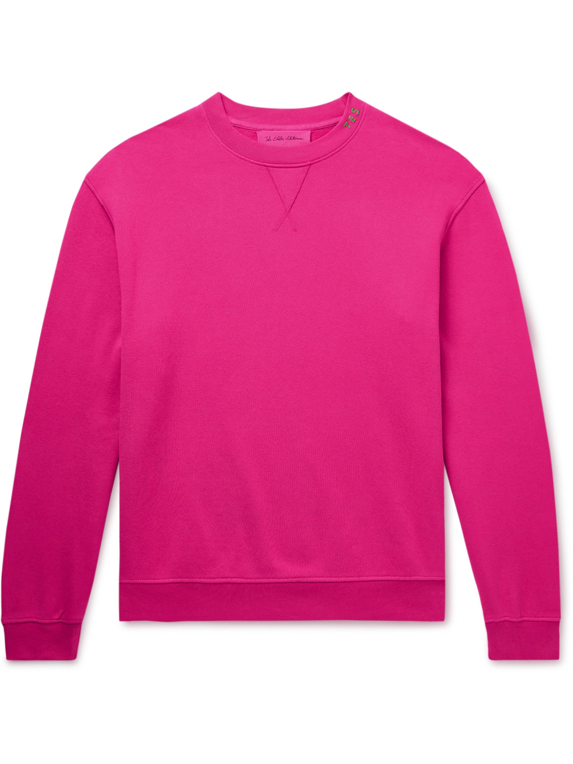 The Elder Statesman Daily Crew Cotton And Cashmere-blend Jersey Sweatshirt In Pink