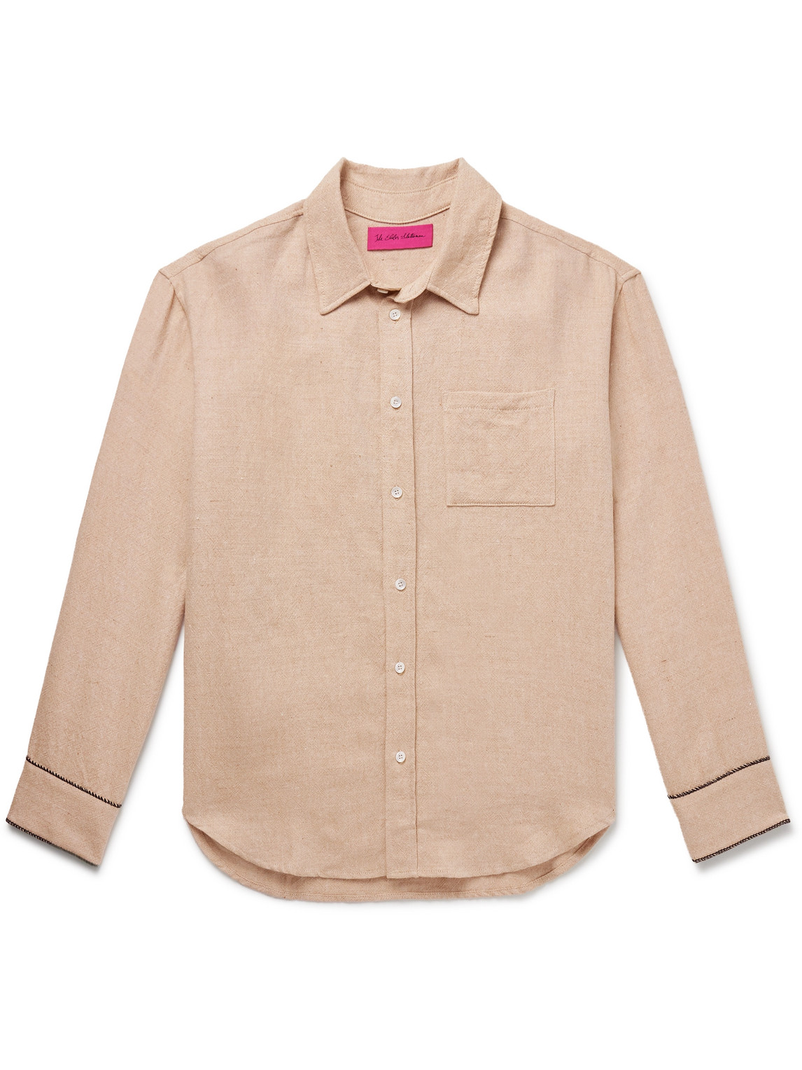 The Elder Statesman Linen, Wool, Silk And Cashmere-blend Shirt In Neutrals