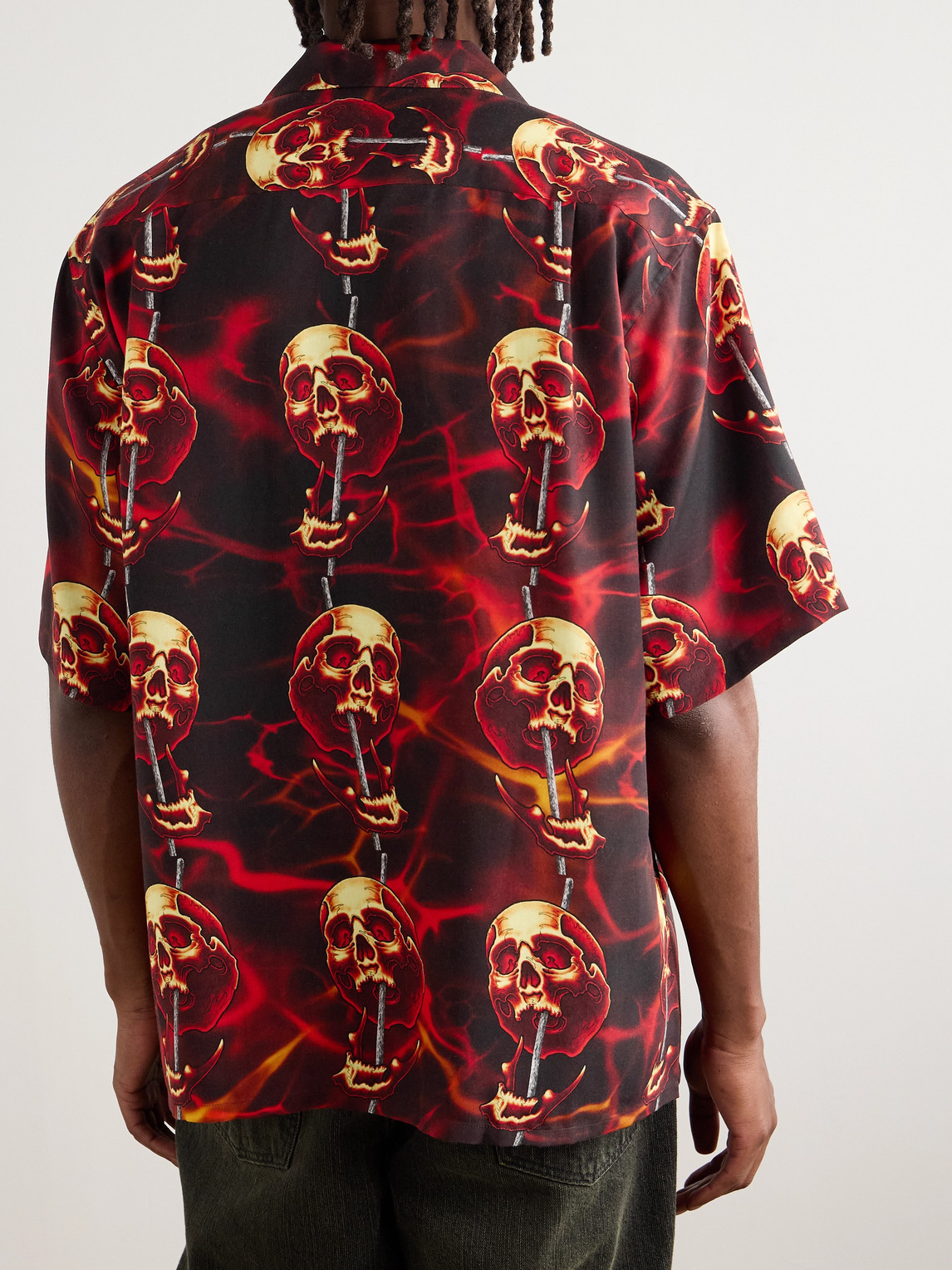 Wacko Maria 56 Tattoo Studio Camp-collar Printed Tencel™ Lyocell Shirt In Multi