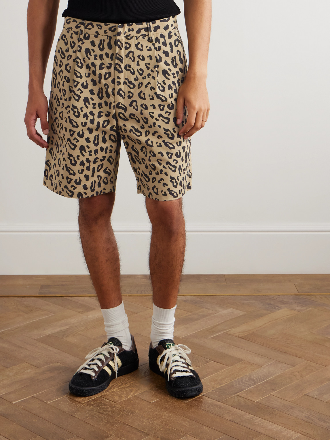 Wacko Maria - Dickies® Straight-Leg Pleated Leopard-Print Cotton