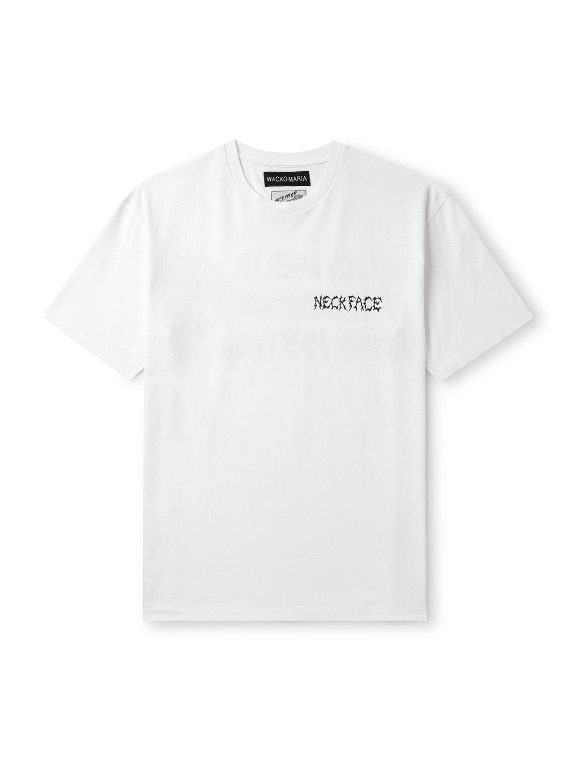 Wacko Maria Neck Face Logo-print Cotton-jersey T-shirt In White