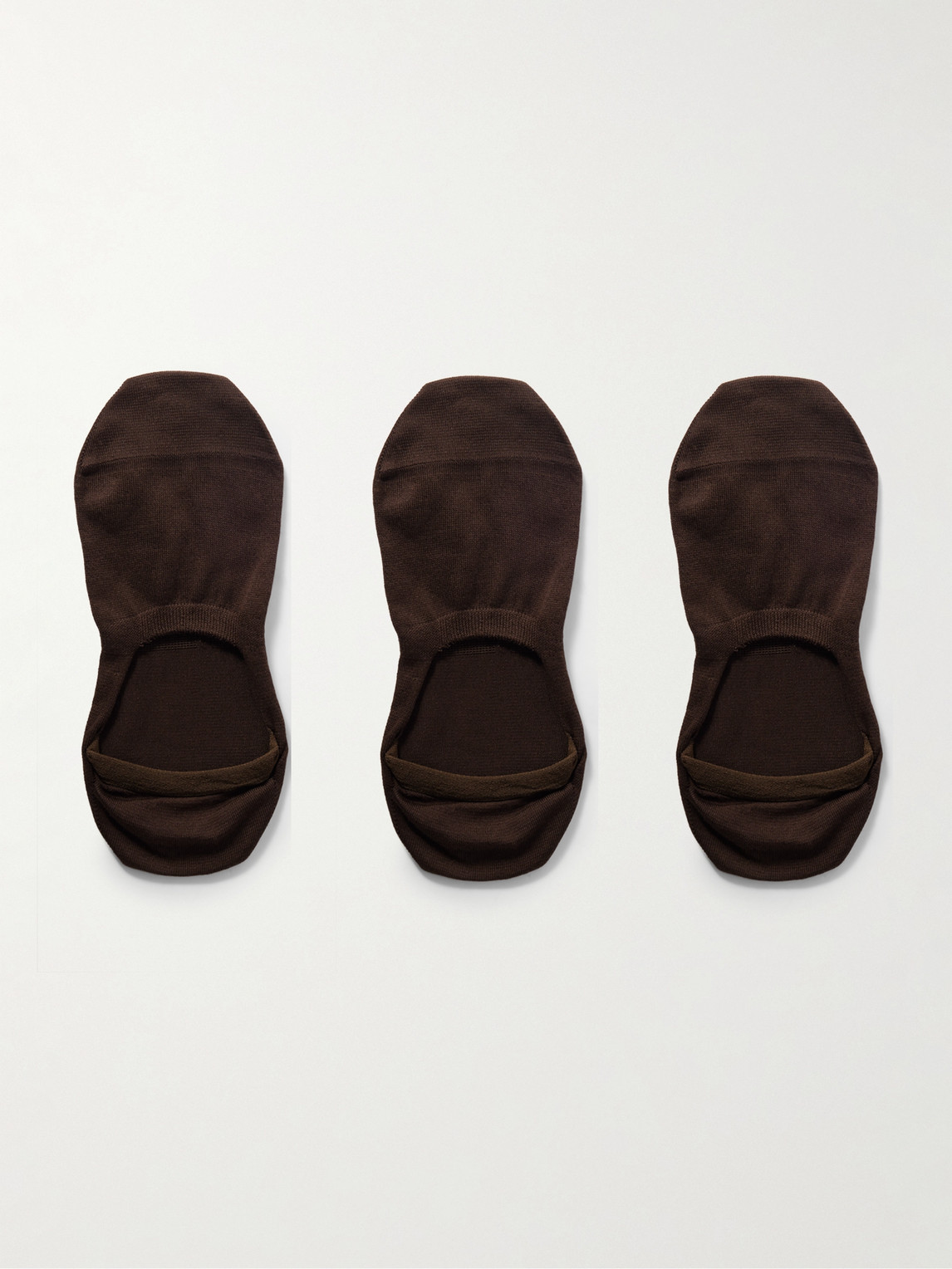 MR P. Three-Pack No-Show ercerised Cotton Socksen