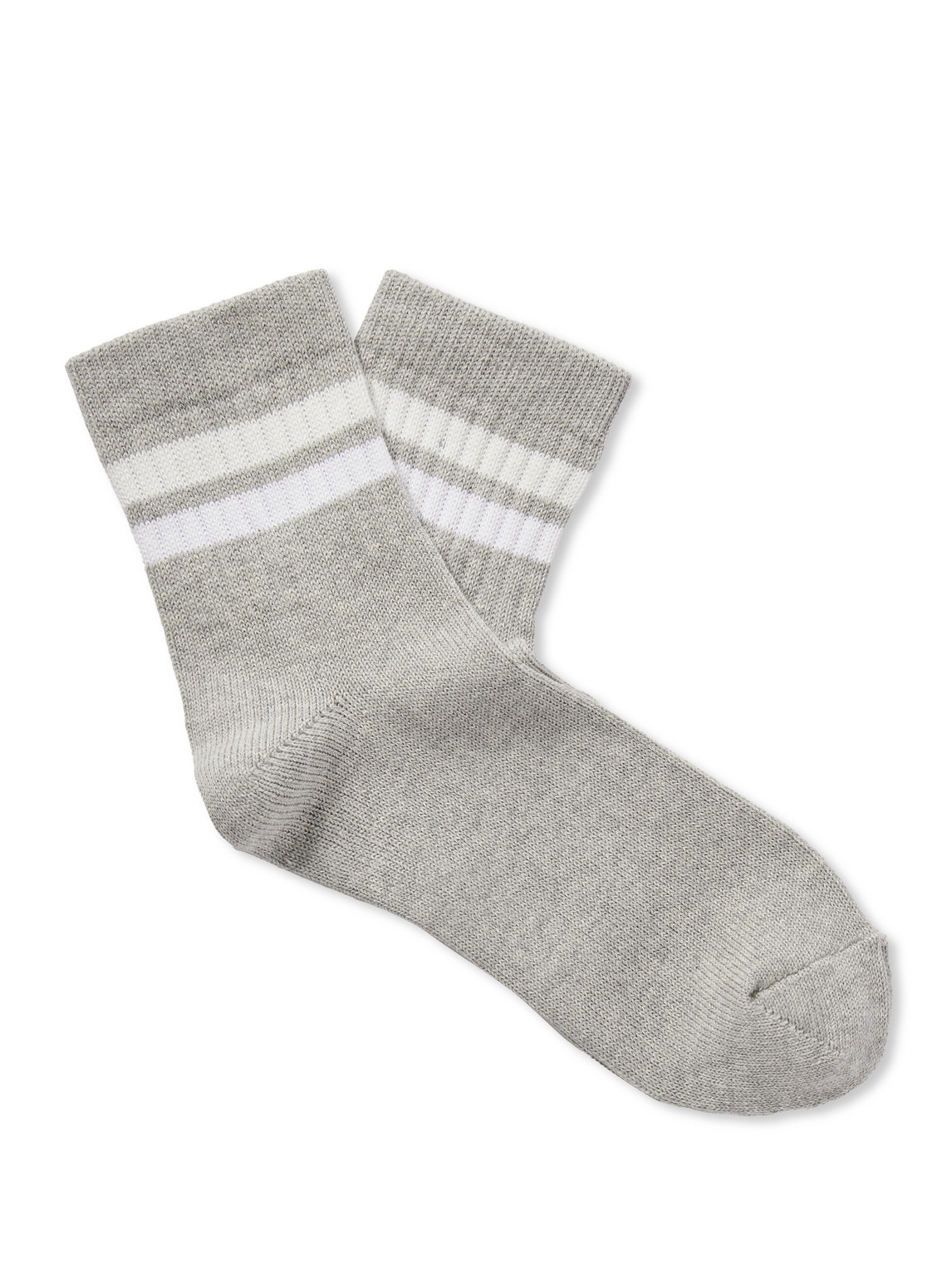 Striped Ribbed Cotton-Blend Socks