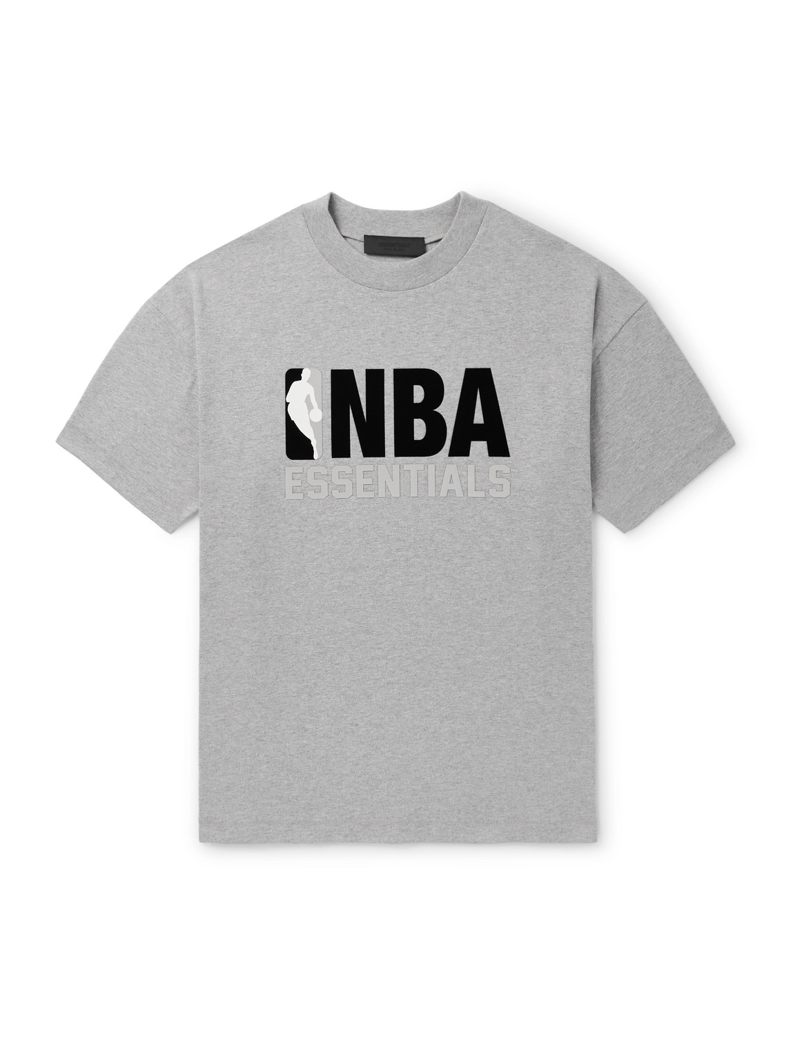Essentials Nba Appliquéd Cotton-jersey T-shirt In Gray
