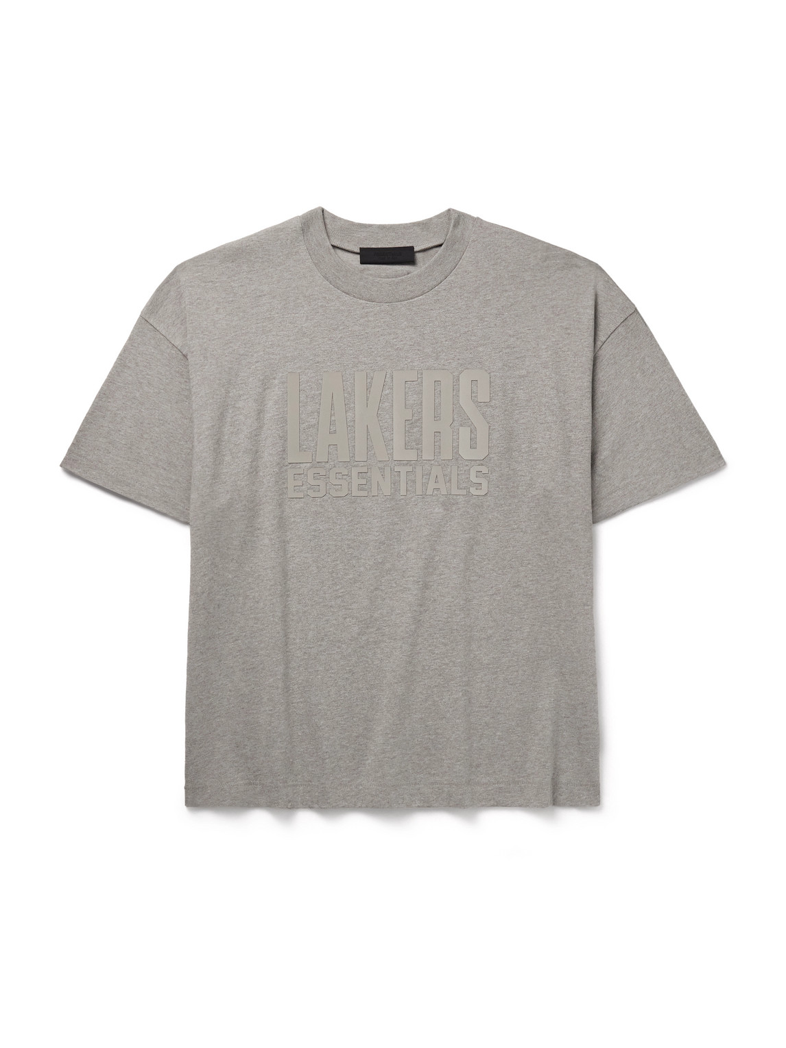 Essentials Nba Lakers Appliquéd Cotton-jersey T-shirt In Gray