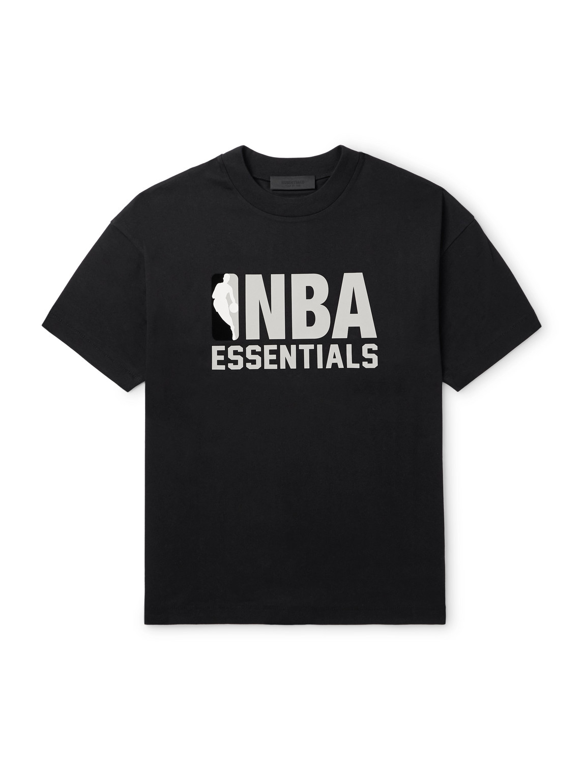 Essentials Nba Appliquéd Cotton-jersey T-shirt In Black