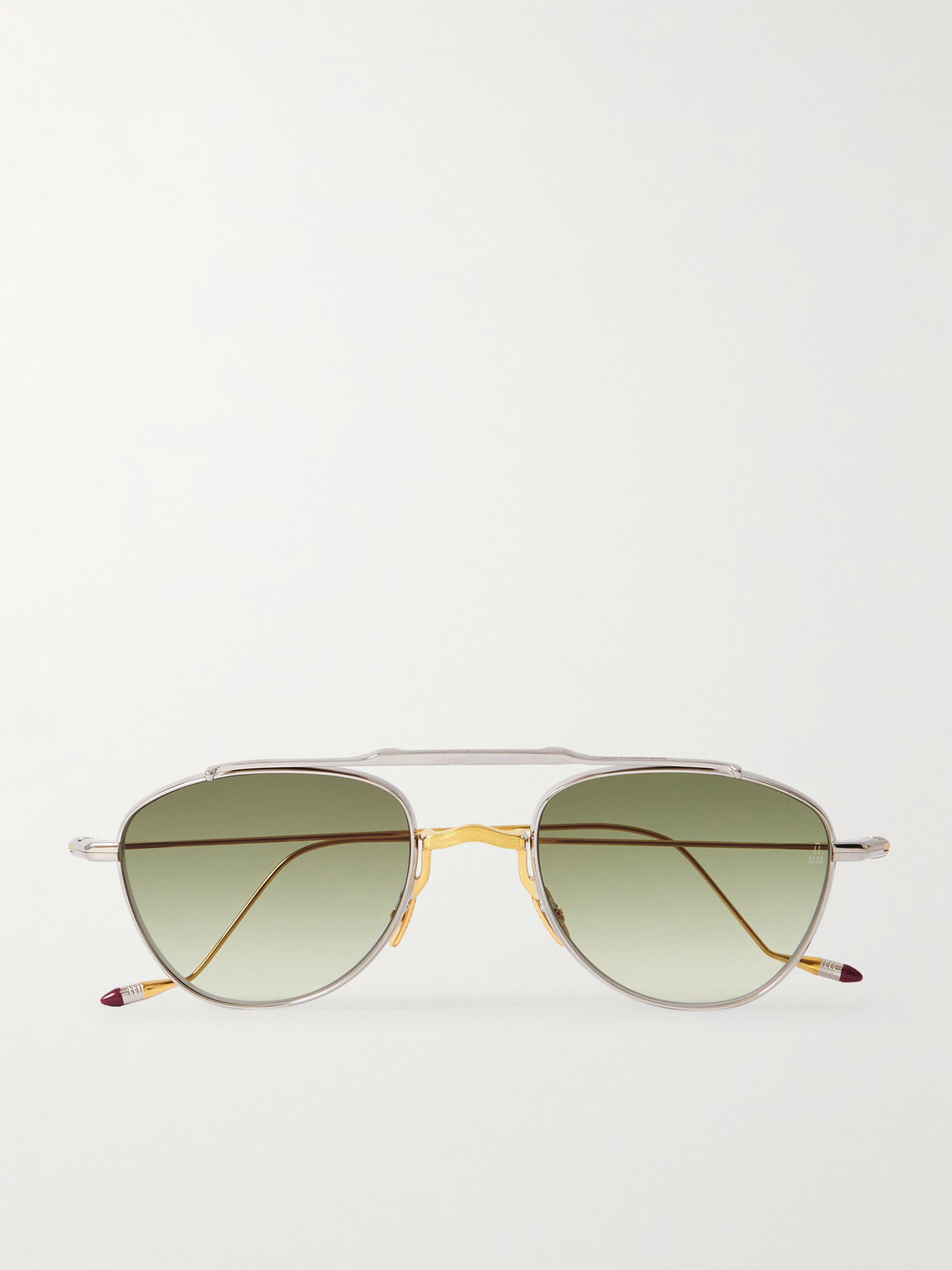 Jacques Marie Mage Flynn Aviator-style Silver-and Gold-tone Sunglasses