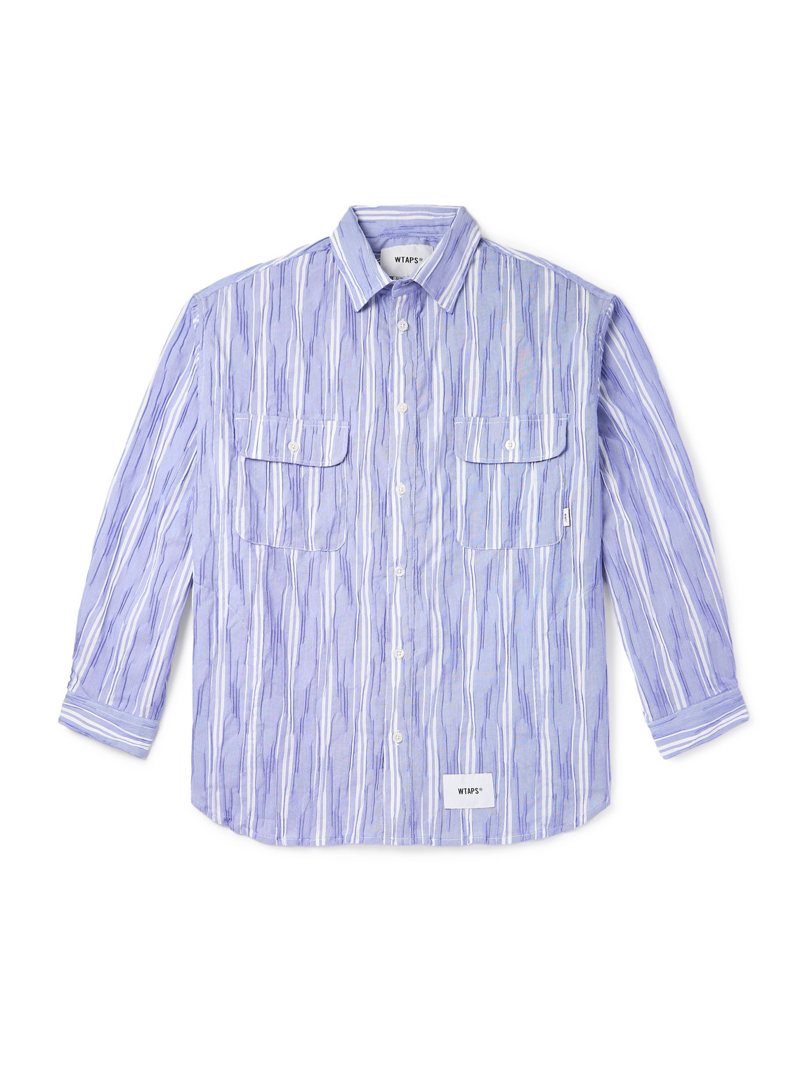 Logo-Appliquéd Striped Cotton-Blend Dobby Shirt