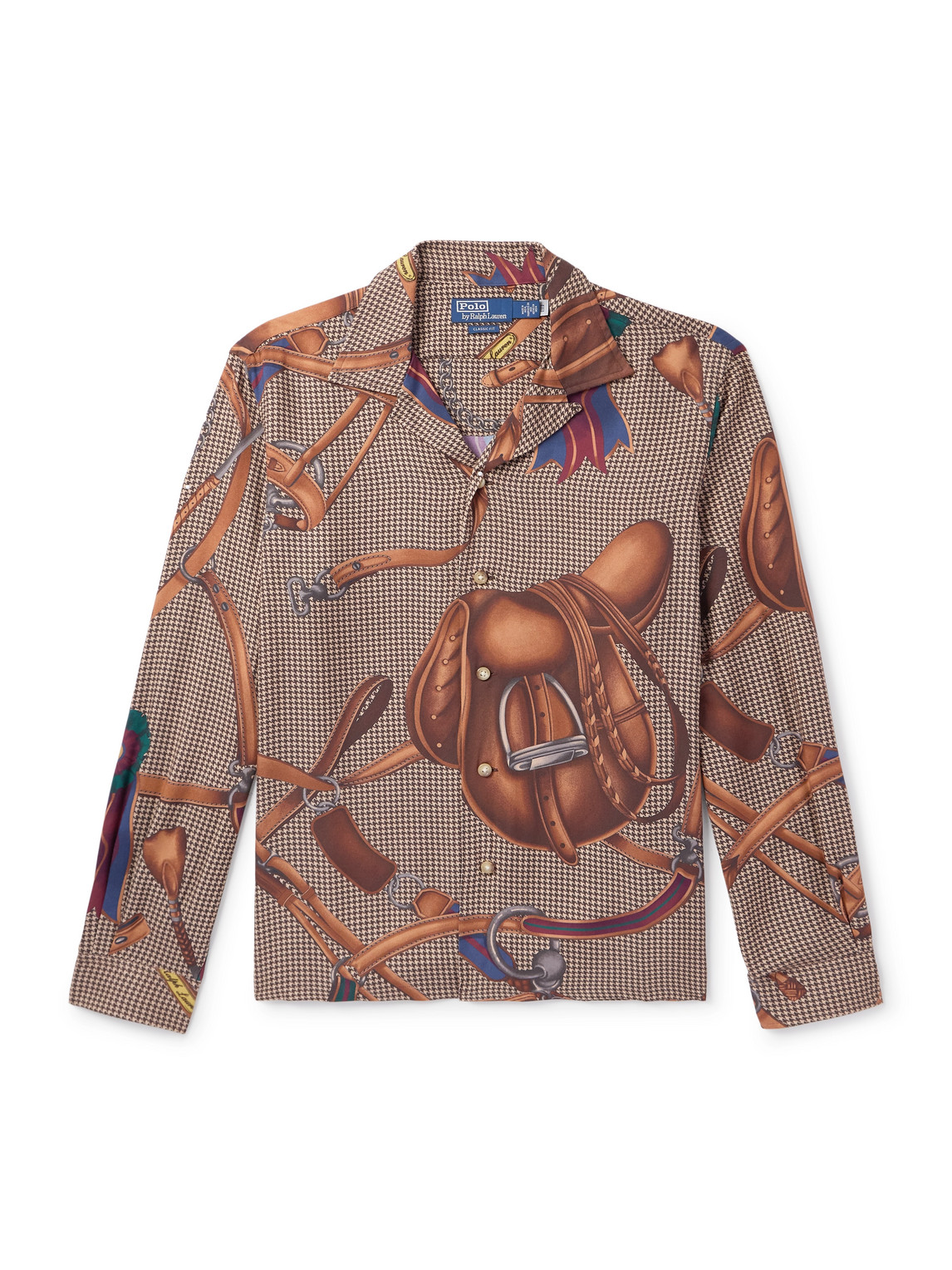 Cladys Convertible-Collar Printed Voile Shirt
