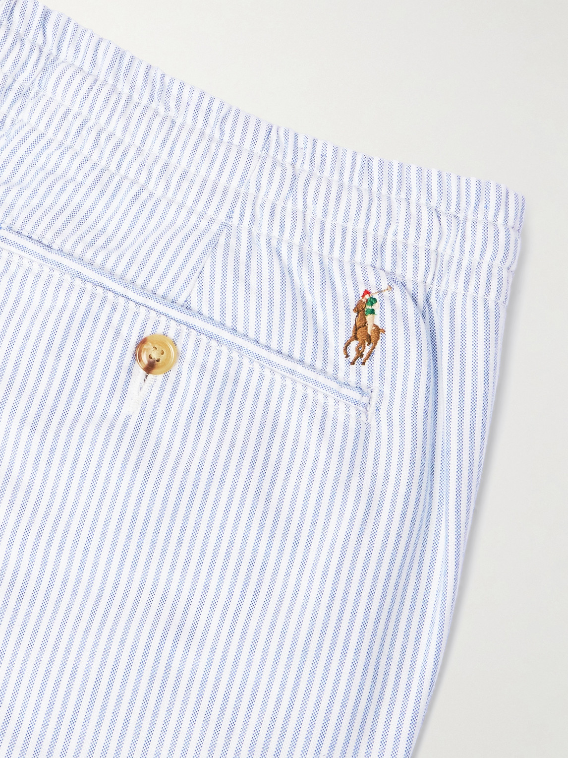 Polo Ralph Lauren Straight-leg Striped Cotton Oxford Trousers In Red