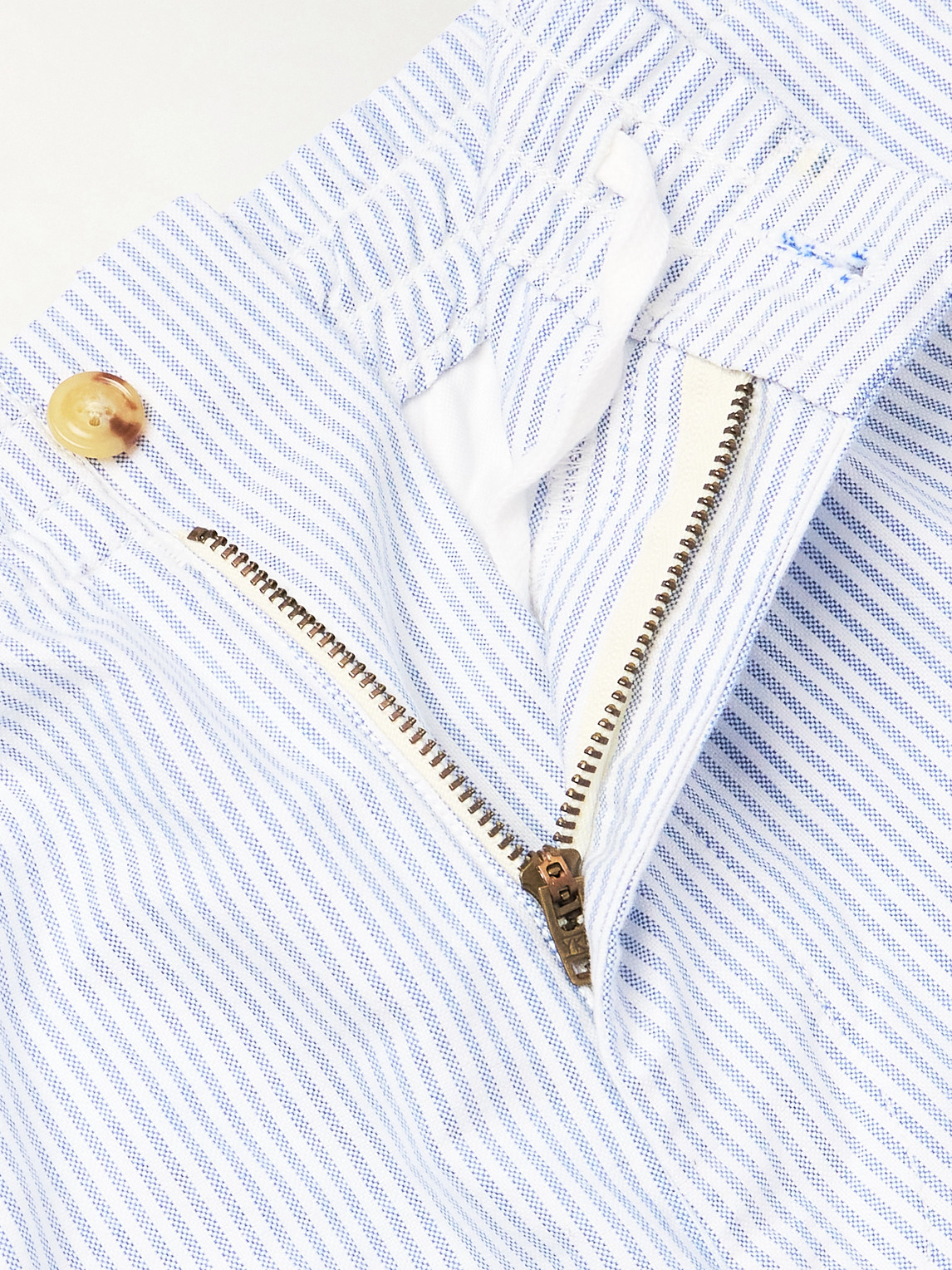 Polo Ralph Lauren Straight-leg Striped Cotton Oxford Trousers In Red