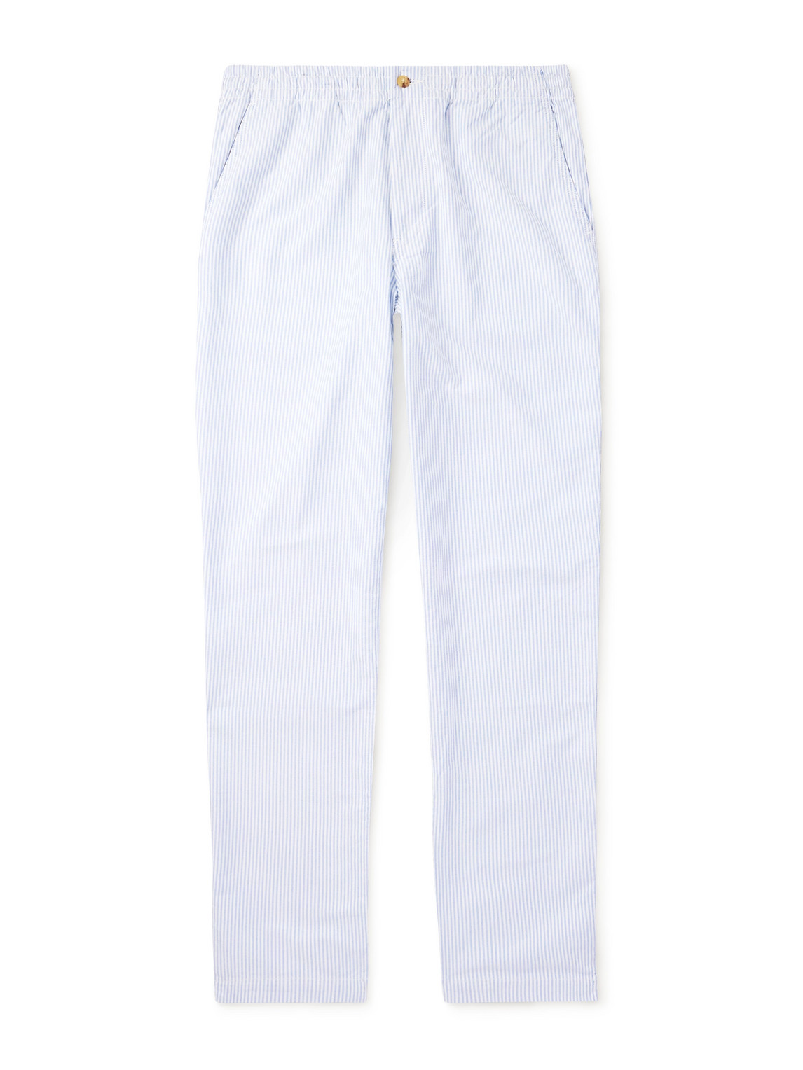 Polo Ralph Lauren Straight-leg Striped Cotton Oxford Trousers In Red