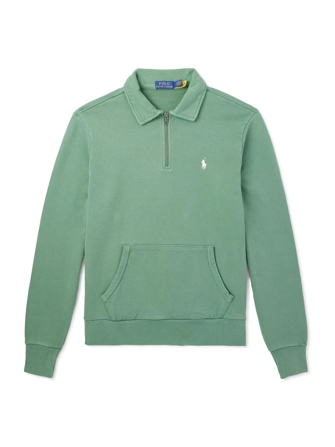 Polo Ralph Lauren Slim-fit Logo-embroidered Cotton-jersey Half-zip Sweatshirt