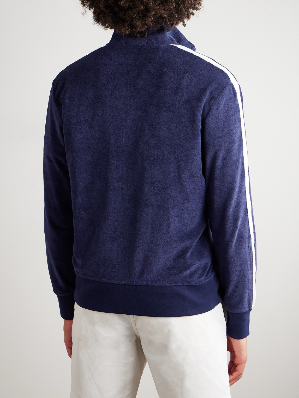 Polo Ralph Lauren Cotton-blend Terry Track Jacket In Blue