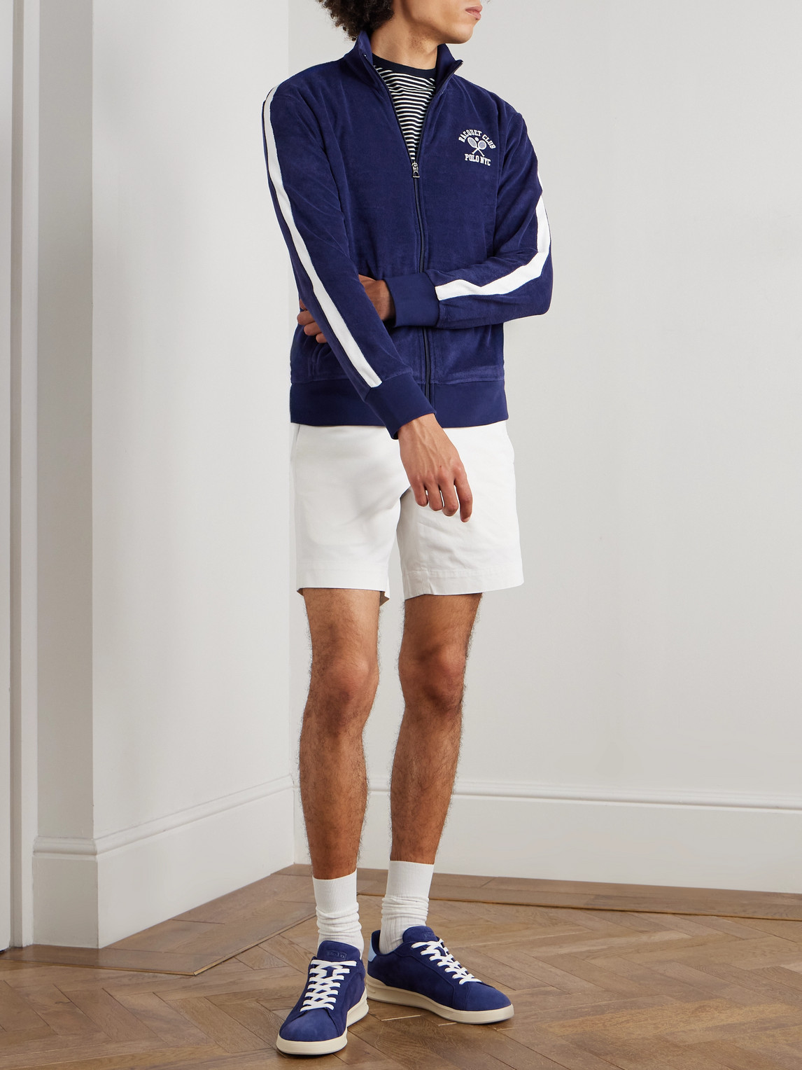 Polo Ralph Lauren Cotton-blend Terry Track Jacket In Blue
