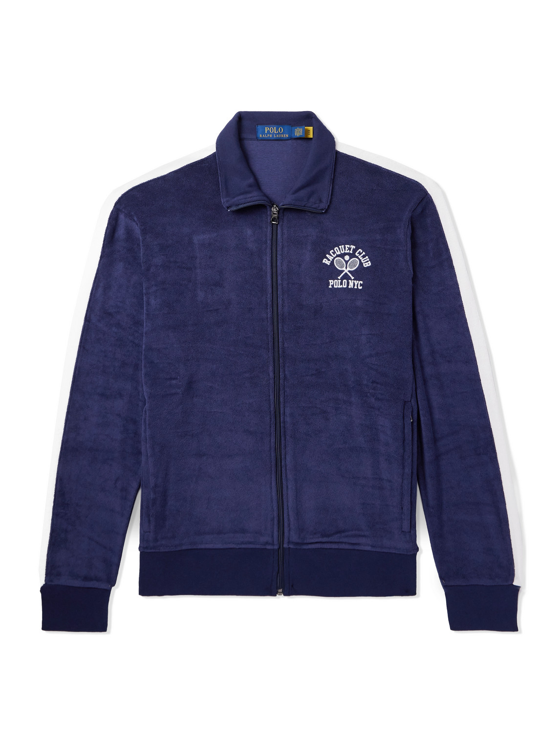Polo Ralph Lauren Cotton-blend Terry Track Jacket In Blue