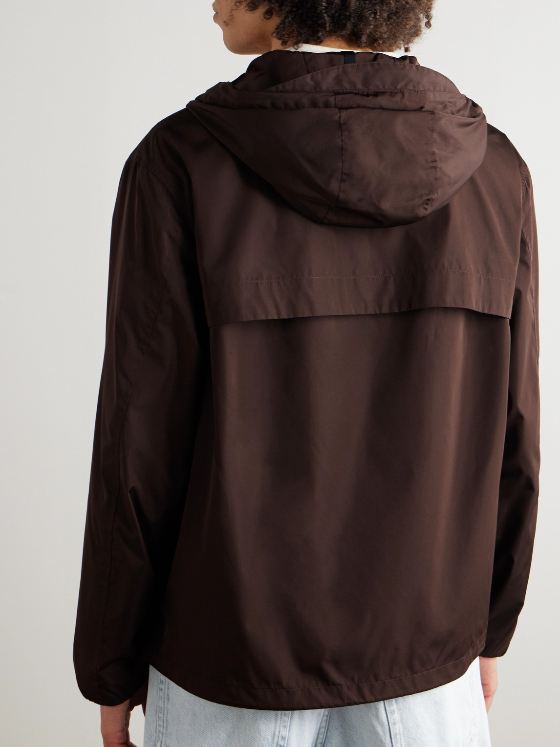 Polo Ralph Lauren Logo-embroidered Shell Hooded Jacket In Brown