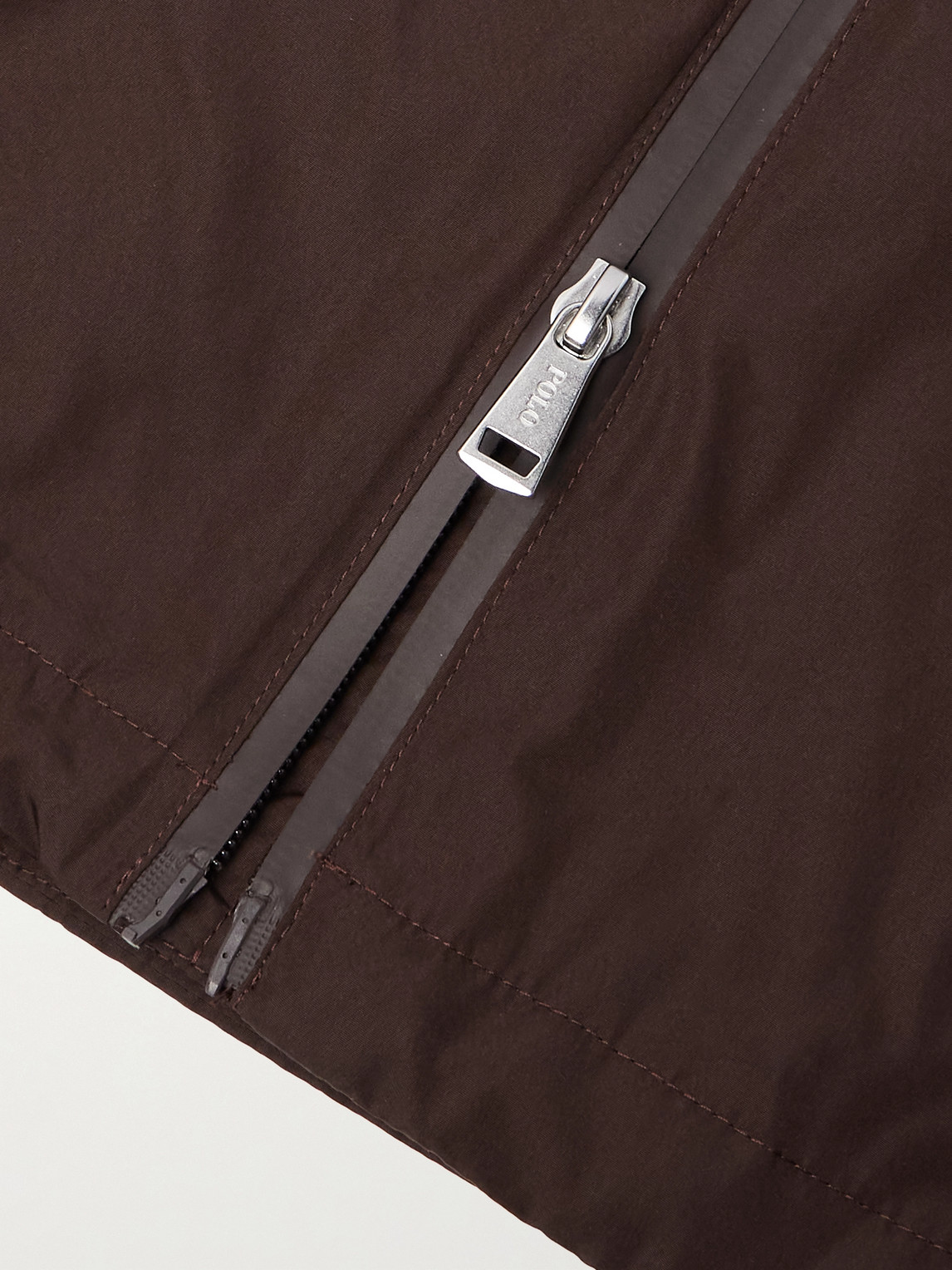 Polo Ralph Lauren Logo-embroidered Shell Hooded Jacket In Brown