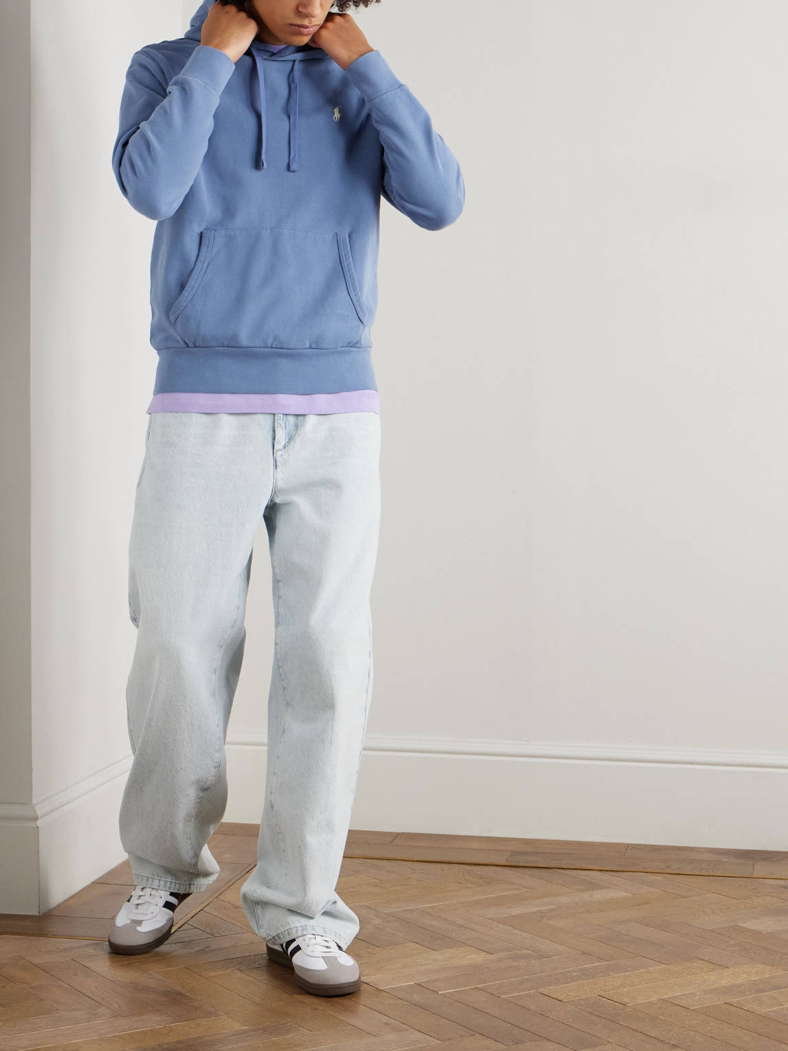 Polo Ralph Lauren Logo-embroidered Cotton-jersey Hoodie In Burgundy