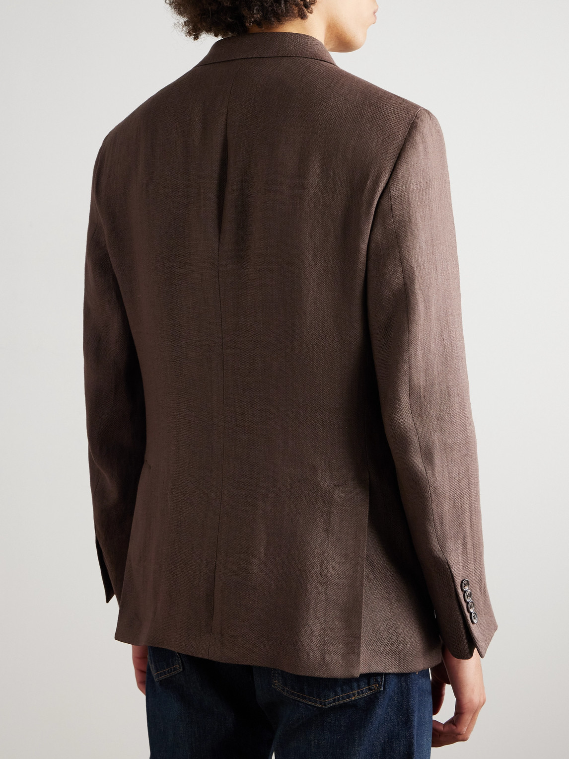 Polo Ralph Lauren Slim-fit Linen Blazer In Brown