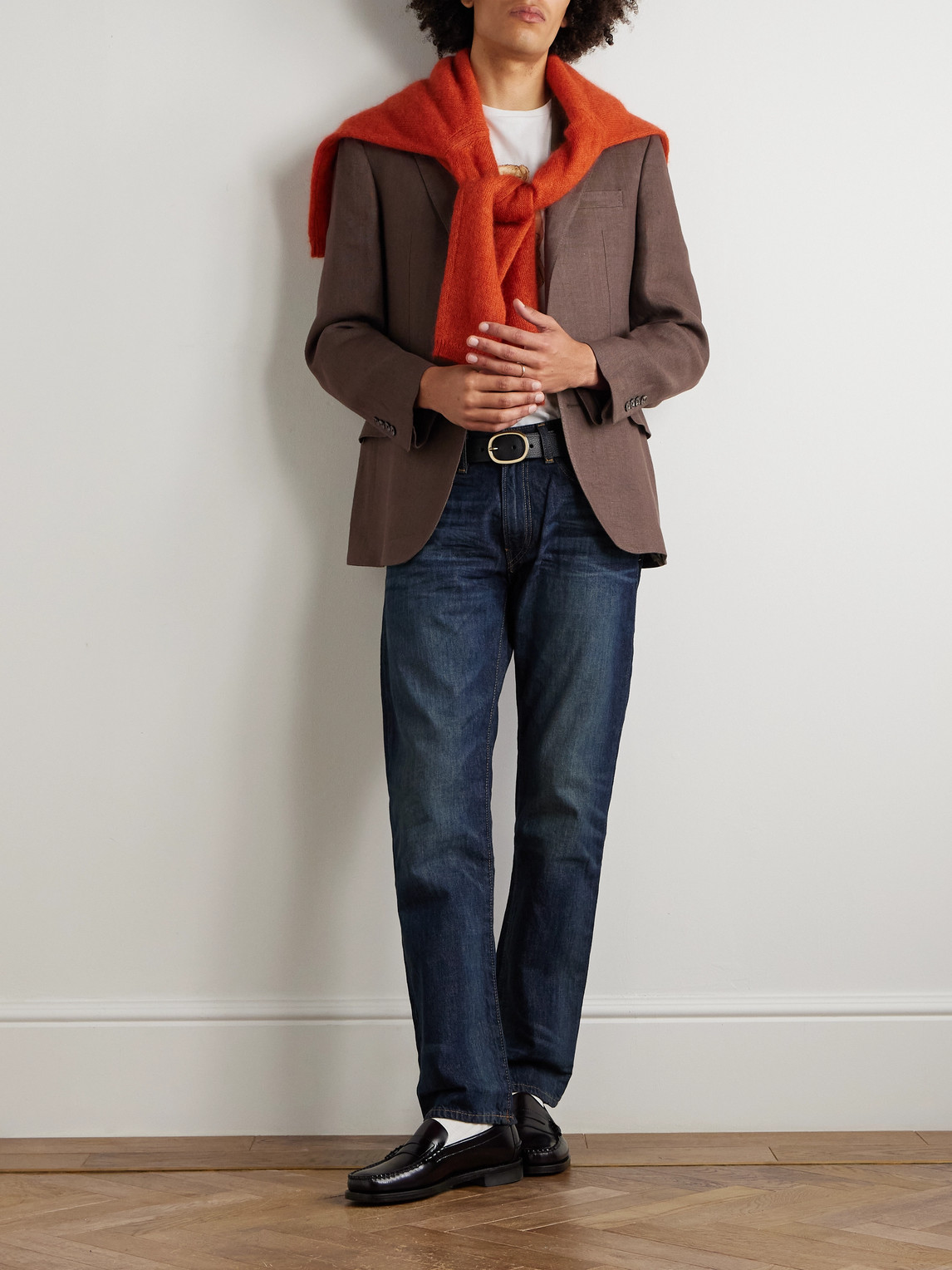Polo Ralph Lauren Slim-fit Linen Blazer In Brown