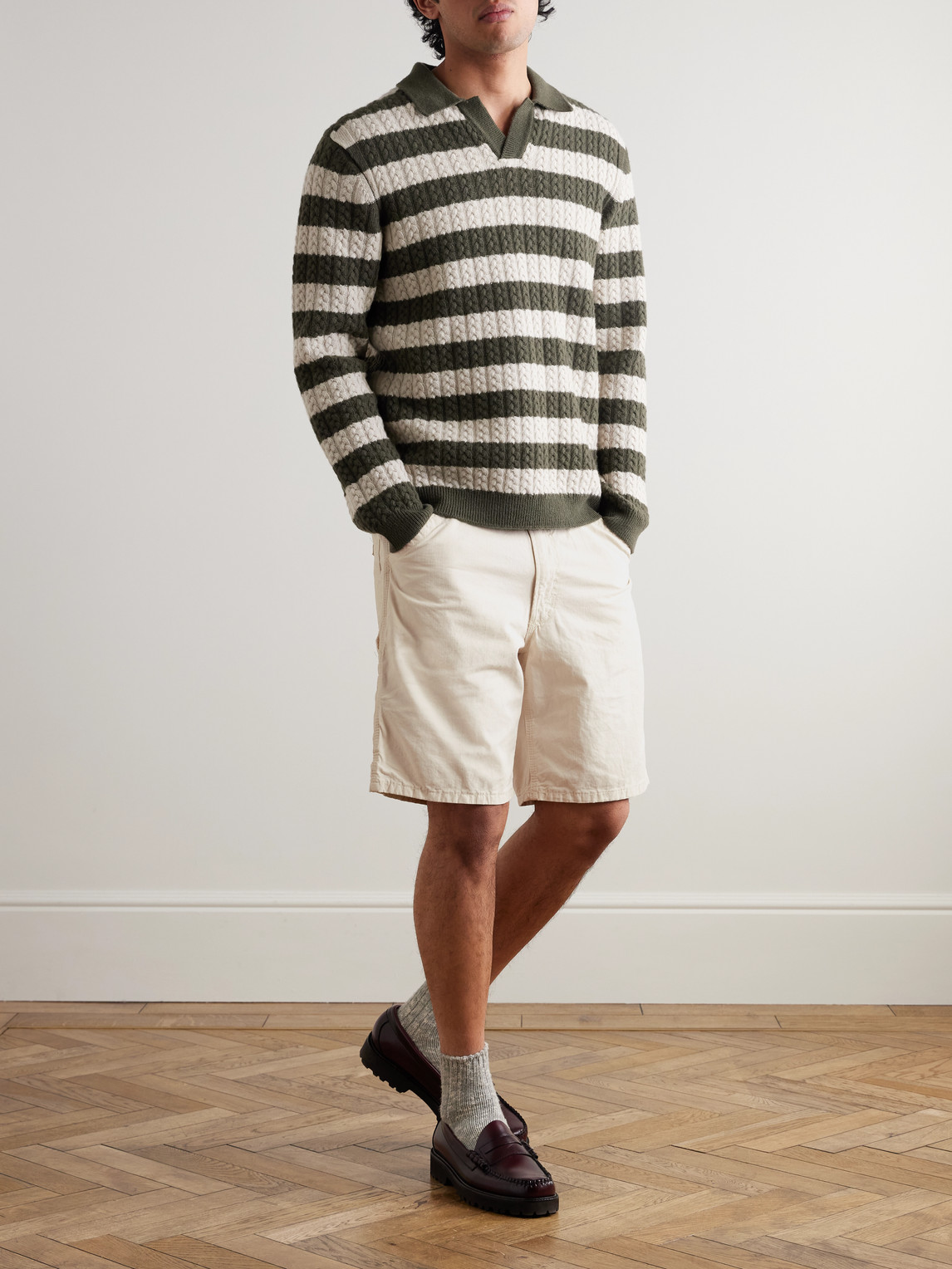 Polo Ralph Lauren Straight-leg Cotton-canvas Shorts In White