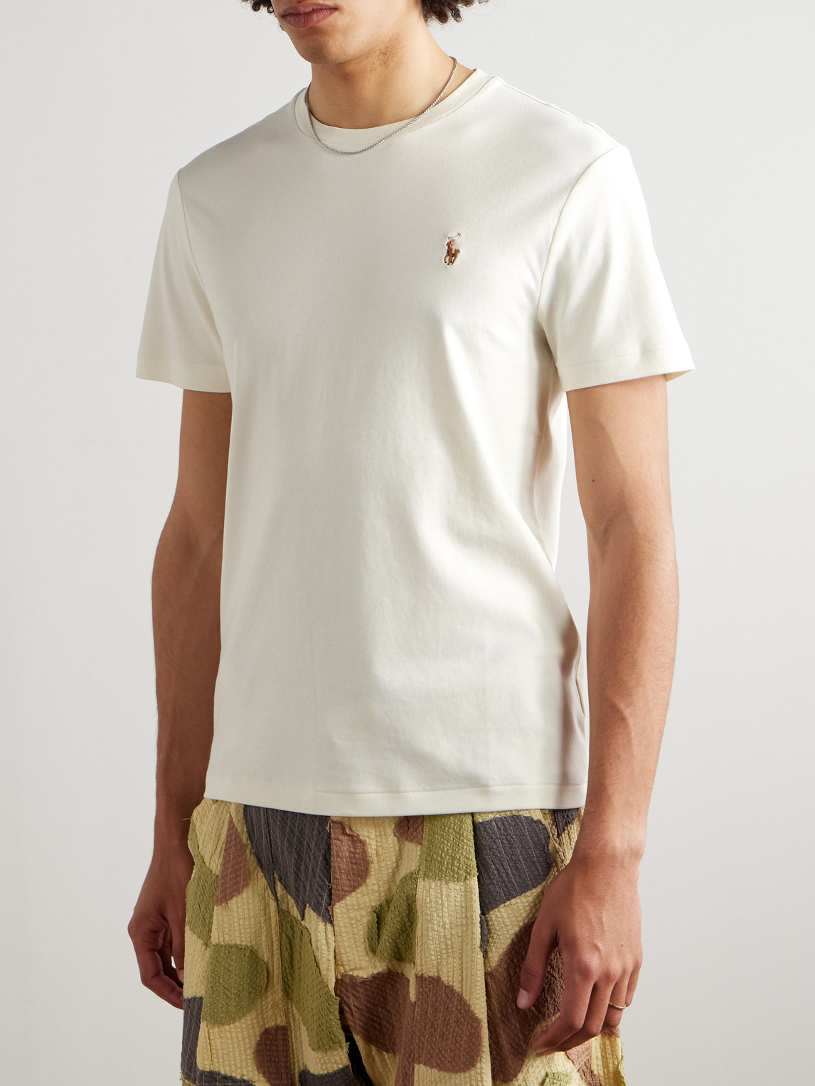 Polo Ralph Lauren Relaxed Fit Crew Neck T Shirt Logo In Neutral