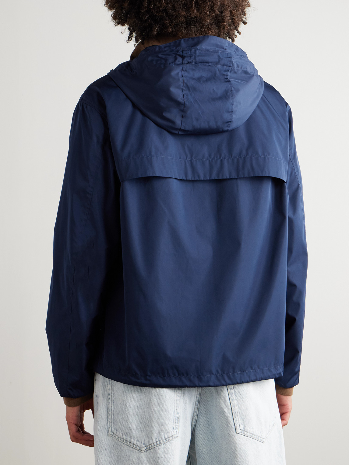 Polo Ralph Lauren Logo-embroidered Shell Hooded Jacket In Blue