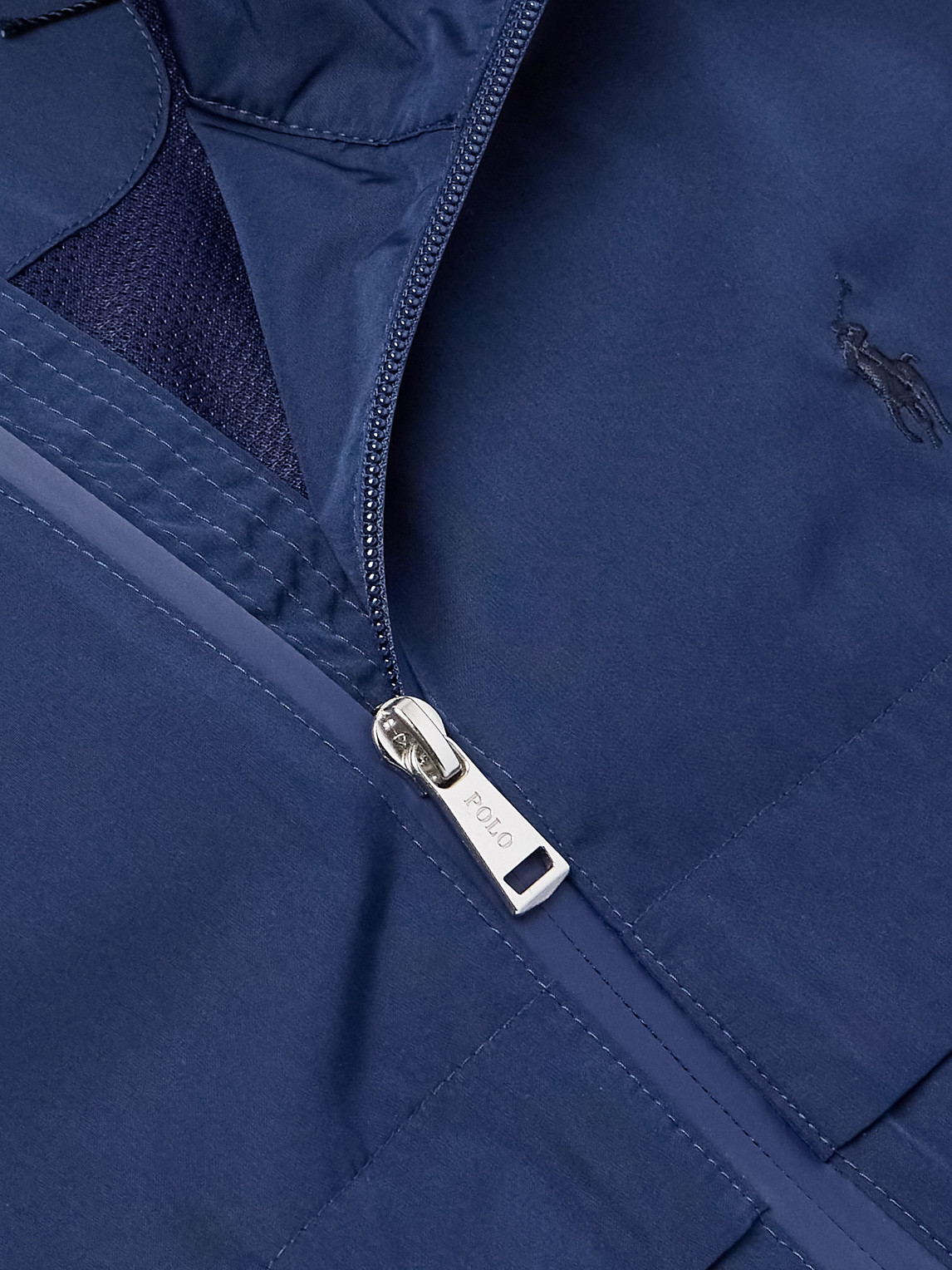 Polo Ralph Lauren Logo-embroidered Shell Hooded Jacket In Blue