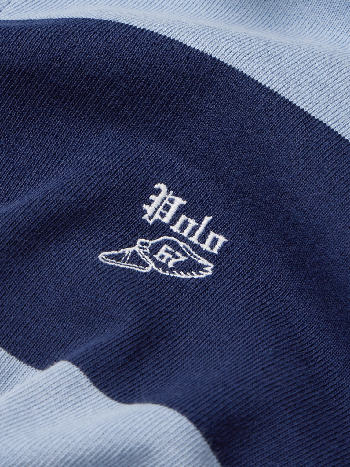 Polo Ralph Lauren Multicolor Polo Shirt With Logo Embroidery On The Front And All-over Striped Motif In Blue