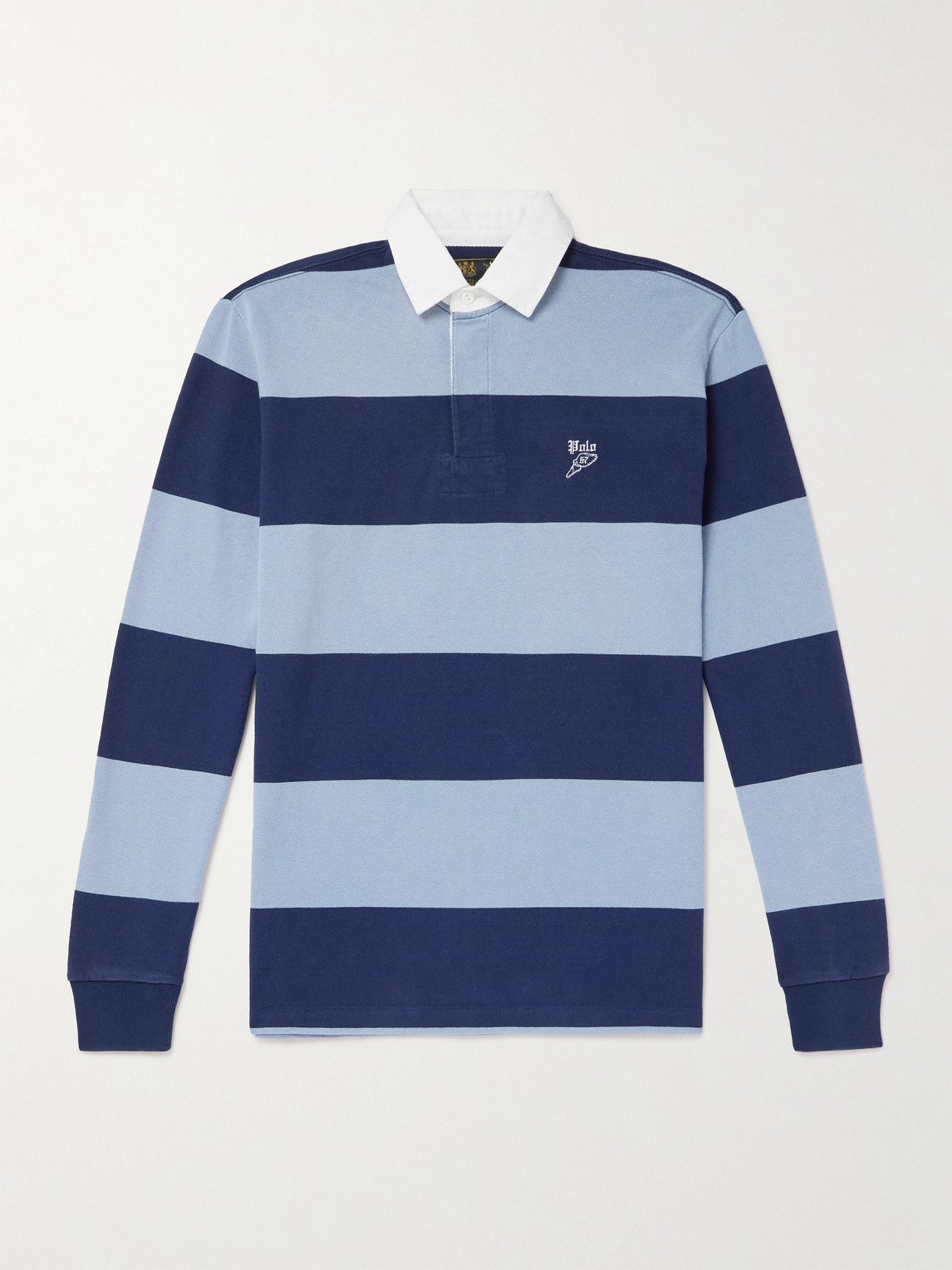 Logo-Embroidered Striped Cotton-Jersey Rugby Shirt