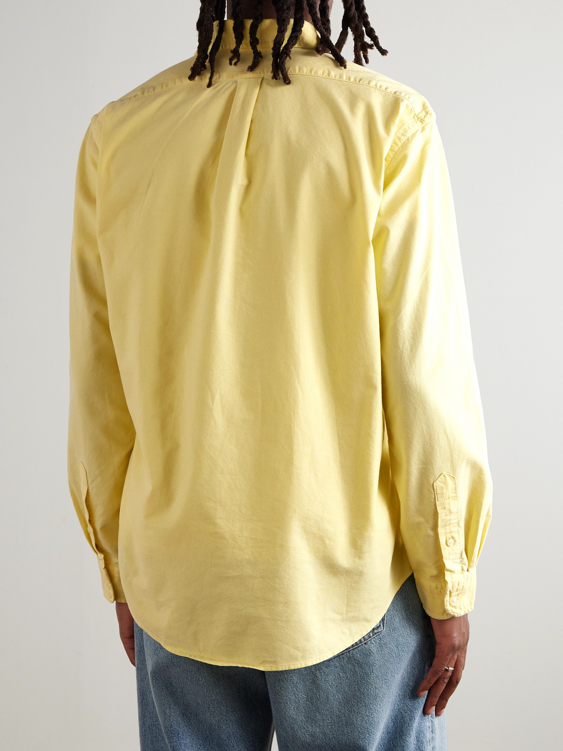 Polo Ralph Lauren Logo-embroidered Cotton Oxford Shirt In Yellow