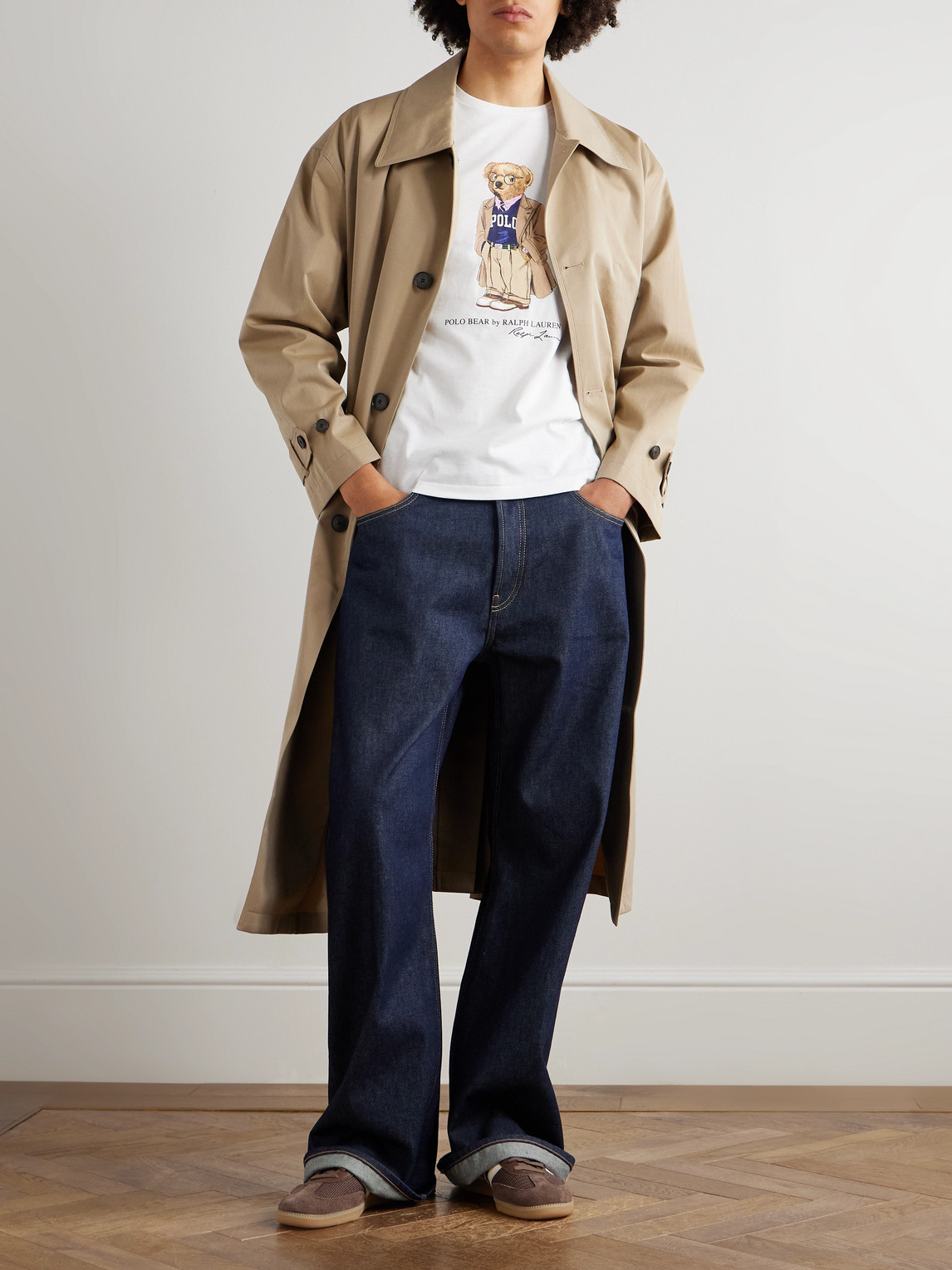 Polo Ralph Lauren White Polo Bear T-shirt Custom Slim-fit