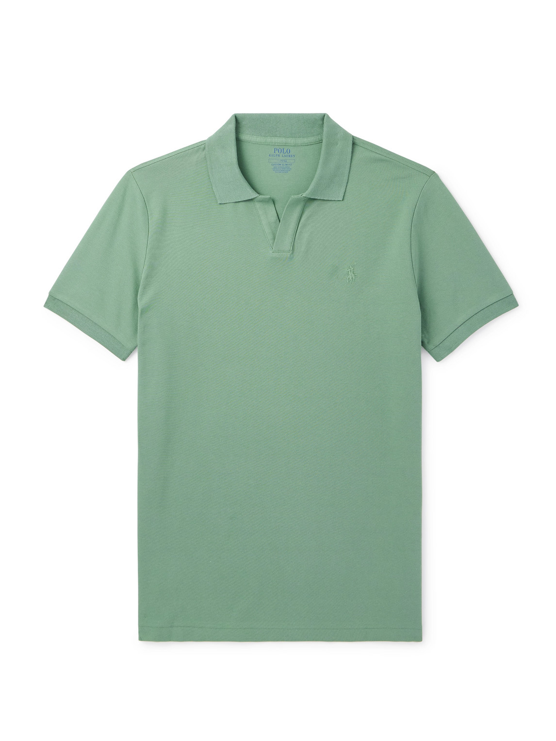 Polo Ralph Lauren Logo-embroidered Cotton-blend Piqué Polo Shirt In Green