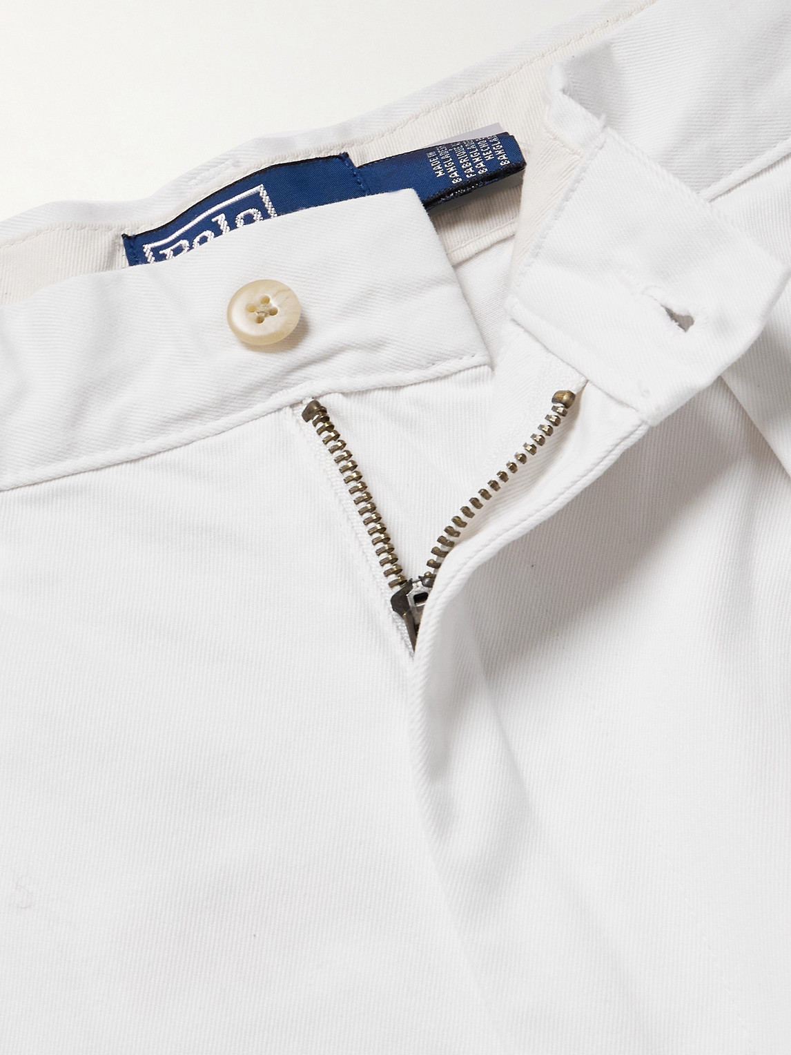 Polo Ralph Lauren Straight-leg Pleated Cotton-twill Shorts In White