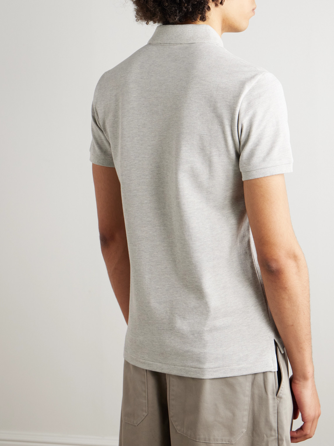 Polo Ralph Lauren Custom Slim Fit Mesh Polo In Gold