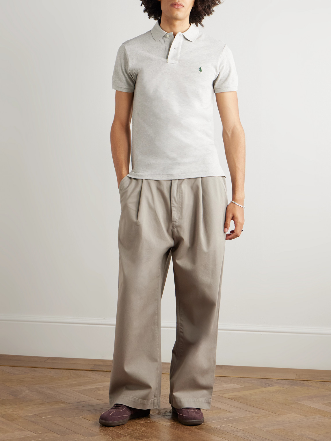 Polo Ralph Lauren Custom Slim Fit Mesh Polo In Gold