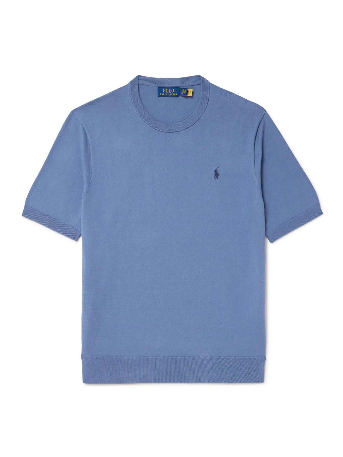 Polo Ralph Lauren Logo-embroidered Cotton-jersey T-shirt In Blue
