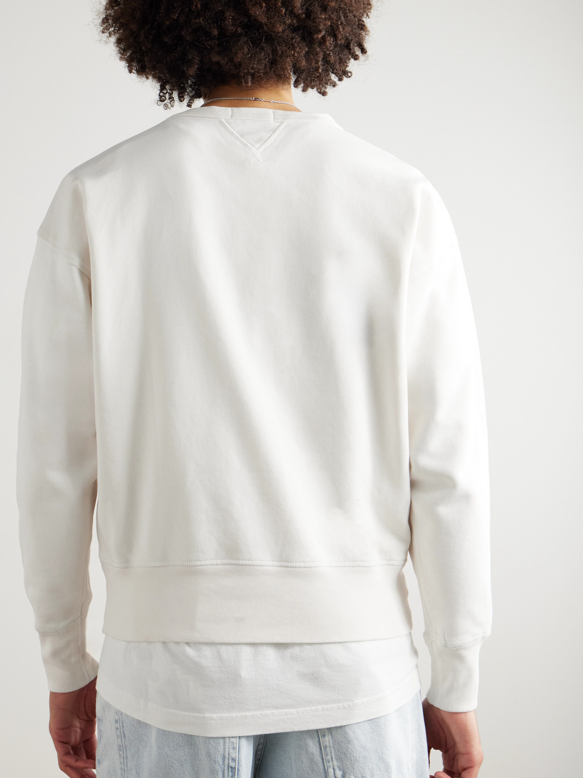 Polo Ralph Lauren Printed Cotton-blend Jersey Sweatshirt In Gray